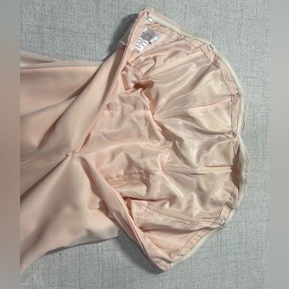 BILL LEVKOFF pale blush pink formal full length dress gown strapless ruched. 0 - Picture 6 of 10